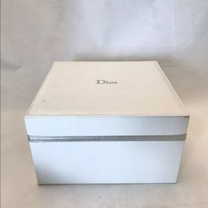 Dior White Faux Leather Square Box
